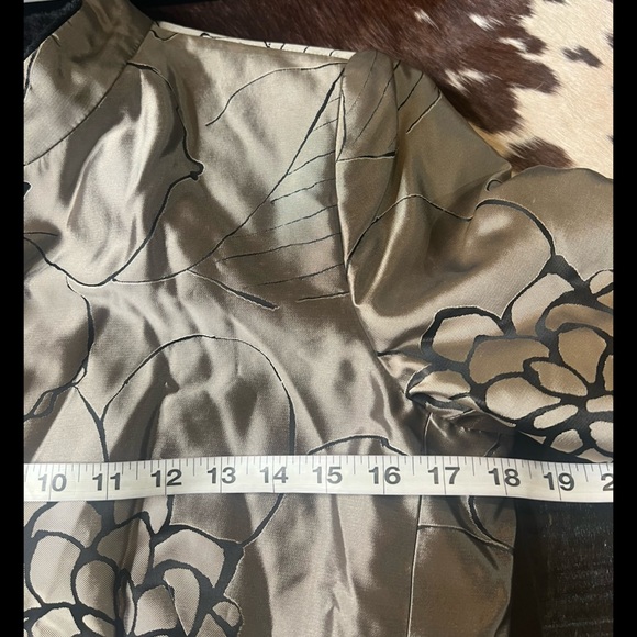 ARMANI COLLEZIONI Gold and Black Floral Print Blazer W Soft Rare Fuzzy Lining - Picture 6 of 11
